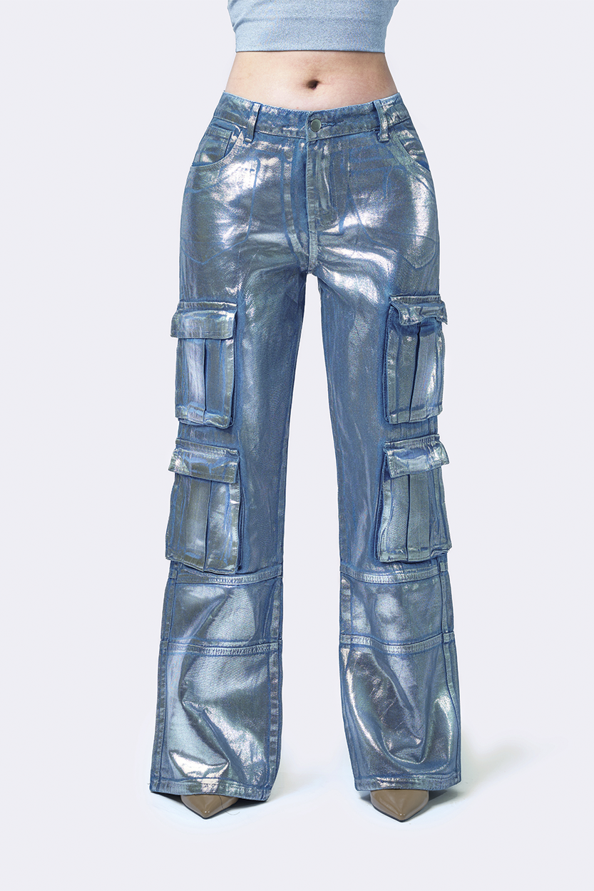 Jvoll Jeans Wide leg Double Pocket Silver