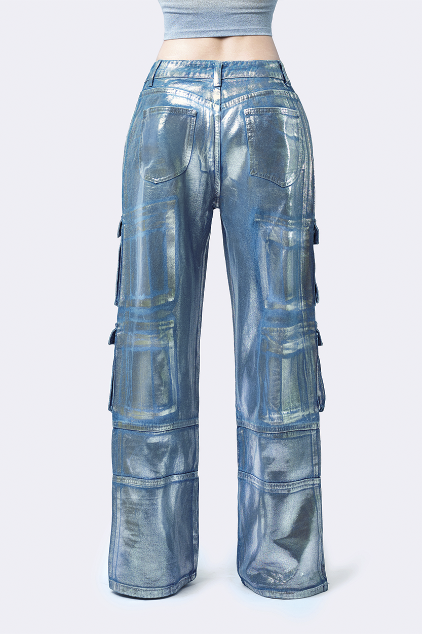 Jvoll Jeans Wide leg Double Pocket Silver