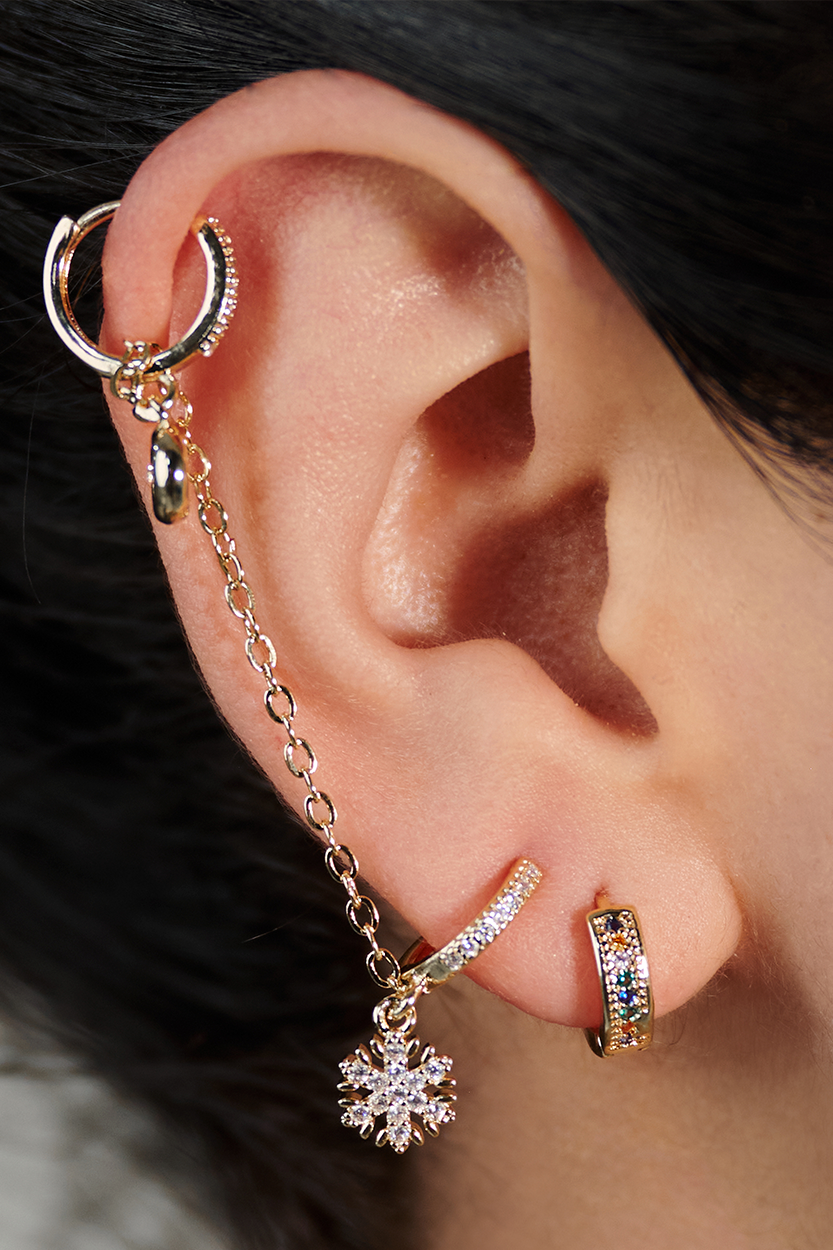 Aretes Snowflake Charm