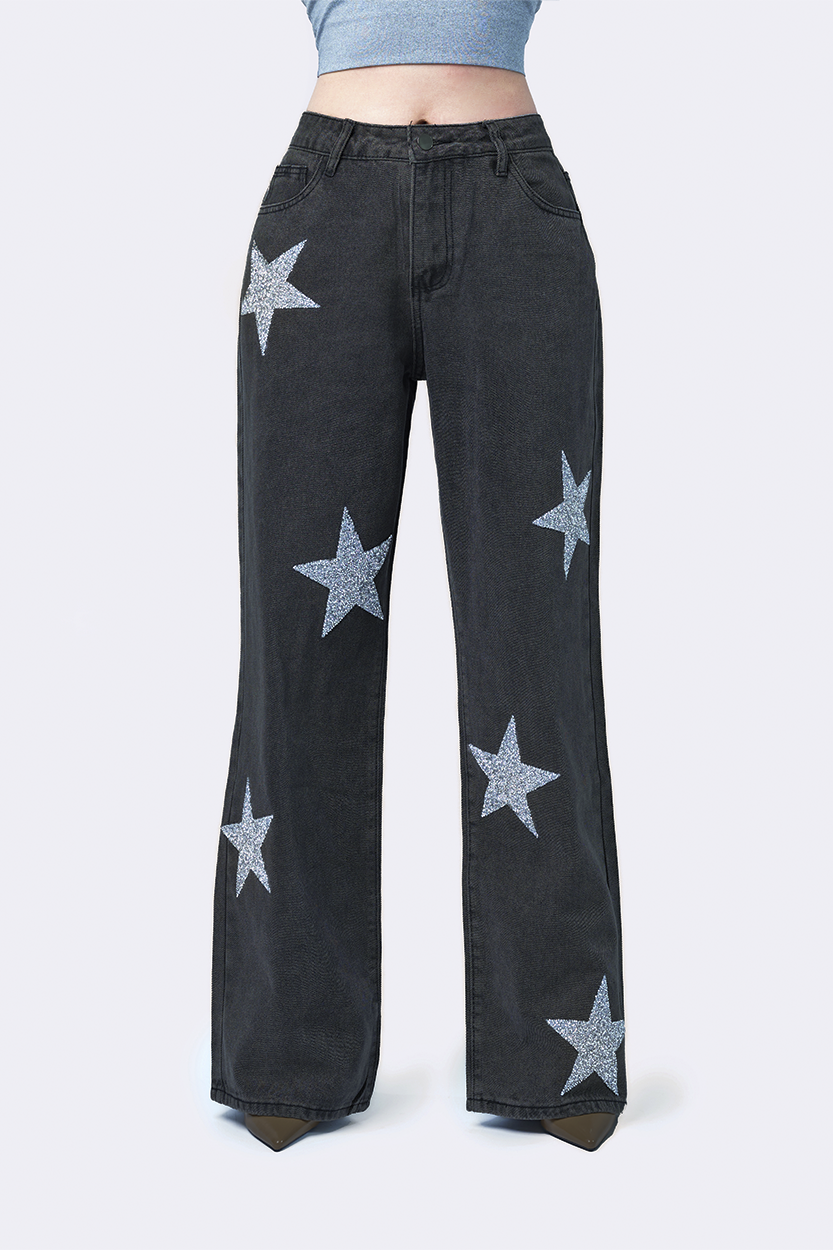 Jvoll Jeans Wide Leg Silver Star				