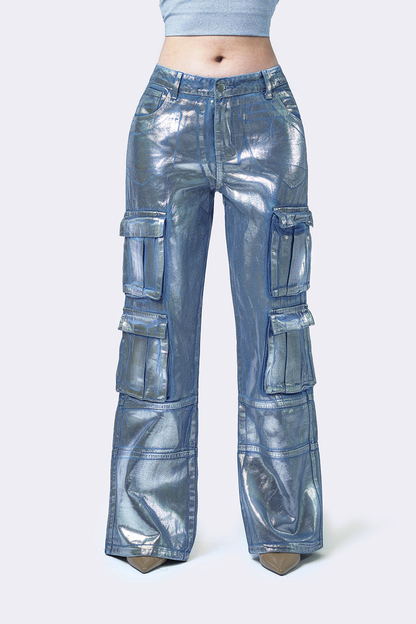 Jvoll Jeans Wide leg Double Pocket Silver