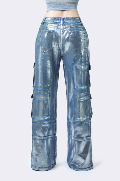 Jvoll Jeans Wide leg Double Pocket Silver